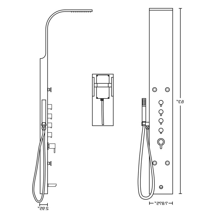 Plumbing N Parts 63'' Shower Panel with Adjustable Shower Head Wayfair Canada